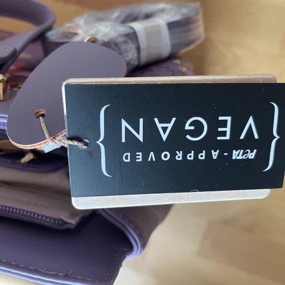 Purple floral purse - vegan leather - Picture 5 of 5